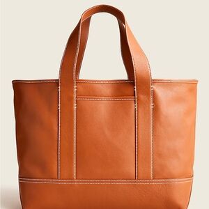 J Crew Medium Montauck Tote in Leather - Monogramed KNL